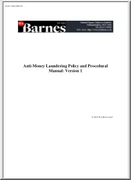Anti-Money Laundering Policy and Procedural