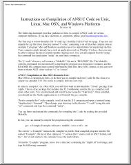 Instructions on Compilation of ANSI C Code on Unix, Linux, Mac OSX, and Windows Platforms