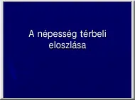 A népesség térbeli eloszlása