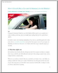 How to Secretly Buy a Car and Car Insurance for the Holidays