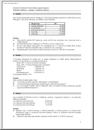 Gyakorló feladatok a Kontrolling