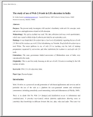 Dr. Sarika Sawant - The Study of Use of Web 2.0 Tools in LIS Education in India