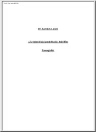 Dr. Korinek László - A kriminológiai gondolkodás fejlődése