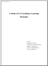 Ying He - A Study of L2 Vocabulary