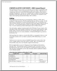 Criminalistics Division, 2008 Annual Report