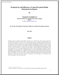 Amakom Uzochukwu S - Productivity and Efficiency of some Privatized Public Enterprises in Nigeria