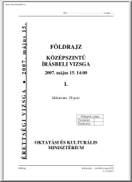 Földrajz középszintű írásbeli