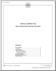 Acrylic Clawfoot Tub, Installation Instructions and Care Guide