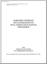 Korszerű fémipari felületkezelési és hulladékgazdálkodási módszerek