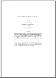 The next level of Oracle attacks
