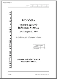 Biológia emelt szintű írásbeli