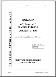 Biológia középszintű írásbeli