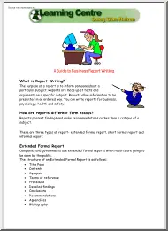 A guide to business report writing