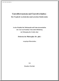Bouchra Chrebah - Umweltbewusstsein und Umweltverhalten
