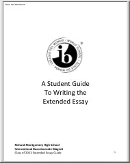 A Student Guide to Writing the Extended Essay