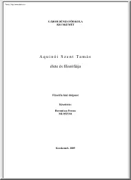 Aquinói Szent Tamás élete és filozófiája