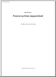 Karakai Imre - Francia nyelvtan