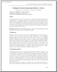 Bhargava-Katiyar-Sharma - Earthquake Prediction through Animal Behavior