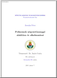 Árendás Péter - Polinomok négyzetösszeggé alakítása és alkalmazásai