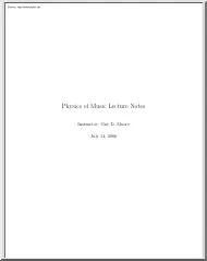 Guy D. Moore - Physics of Music Lecture Notes