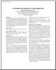 Brown-Cairns - A Grounded Investigation of Game Immersion
