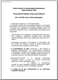 A johannesburgi fenntartható fejlődés világ-csúcstalálkozó zárónyilatkozata, 2002