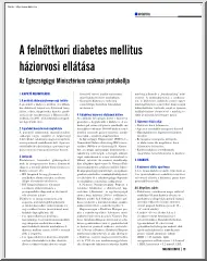 A felnőttkori diabetes mellitus háziorvosi ellátása