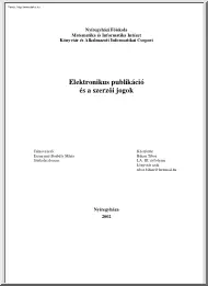 Bihari Tibor - Elektronikus publikáció és a szerzői jogok