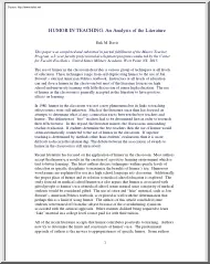 Erik M. Davis - Humor in Teaching, An Analysis of the Literature