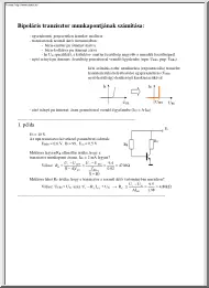 Bipoláris tranzisztor munkapontjának számítása
