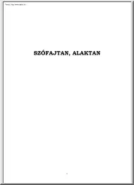 Szófajtan, alaktan