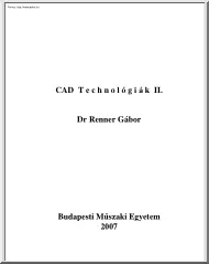 Dr. Renner Gábor - CAD technológiák II.