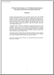 A Panel Data Analysis on the Relationship between Corporate Governance and Bank Efficiency