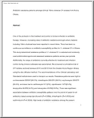 Antibiotic Resistance Patterns Amongst Clinical Vibrio Cholerae Isolates from Accra, Ghana