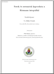 Bakos Gergely - Sorok és sorozatok kapcsolata a Riemann integrállal