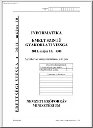Informatika emelt szintű gyakorlati