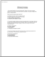 PMP Sample Test Questions