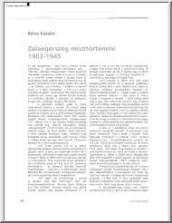 Béres Katalin - Zalaegerszeg mozitörténete, 1903-1945