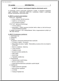 Az IBM PC rendszerű számítógépek felépítése alkatrészeik szerint