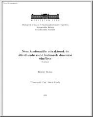 Bárány Balázs - Nem konformális attraktorok és átfedő önhasonló halmazok dimenzió elmélete