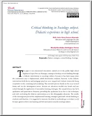 Critical thinking in Sociology subject, Didactic experience in high school