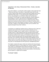 Approaches to the Study of International Politics, Realism, Liberalism and Marxism