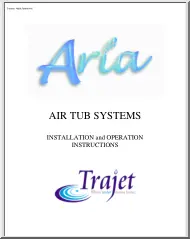 Aria Air Tub Systems, Installation and Operation Instructions