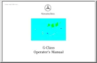 Mercedes-Benz G-Class, 2002 Operators Manual
