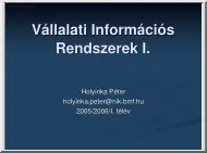 Holyinka Péter - Vállalati