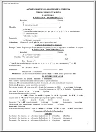 Annotazioni sulla grammatica Italiana