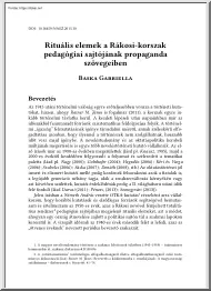 Baska Gabriella - Rituális elemek a