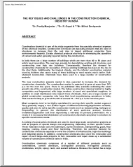 Dr. Pradip-Dr. R. Gopal - The Key Issues and Challanges in the Contructions Chemical Industry in India