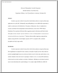 Anderson-Berezovsky - Advanced Undergraduate Acoustics Experiment
