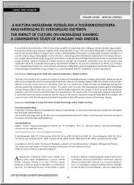 A kultúra hatásának vizsgálata a tudásmegosztásra Magyarország és Svédország esetében